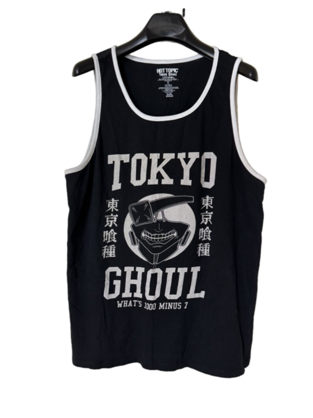Hot Topic Tokyo Ghoul Men’s 1000 Minus 7 Black White Tank Top Sz XL
